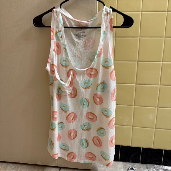 Grayson Threads Donut Print Tank Top - White, Pink, Blue - Picture 1 of 6